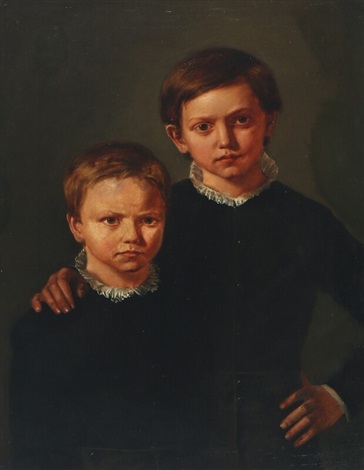Double child's portrait of Wlliam and Alfred Bloch - Карл Блох