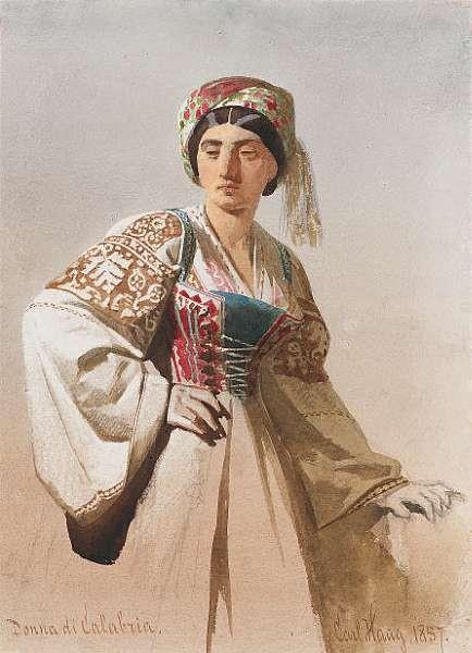 Woman of Calabria, 1857 - Карл Хаг