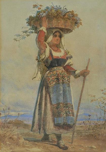 Italian peasant girl, 1855 - Карл Хаг