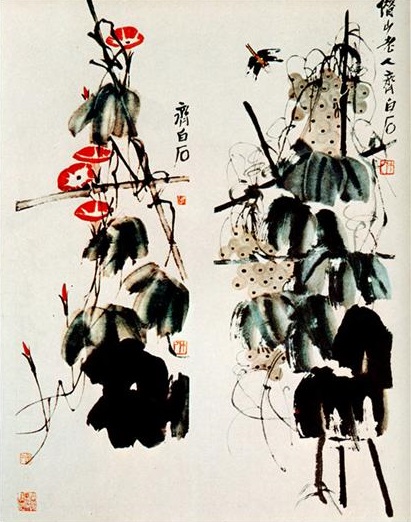 Bindweed and grapes, 1950 - Qi Baishi