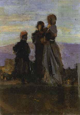 Women in conversation, 1885 - Cristiano Banti