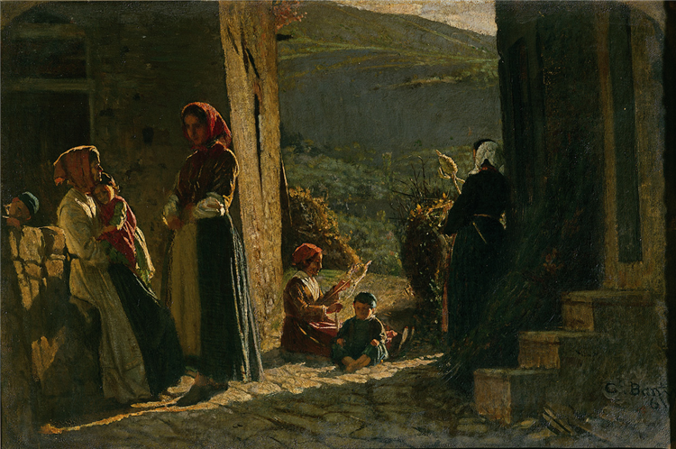 Meeting of peasants, 1861 - Кристиано Банти