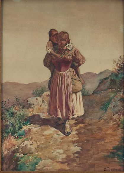 Mother and child, c.1900 - Enrico Nardi