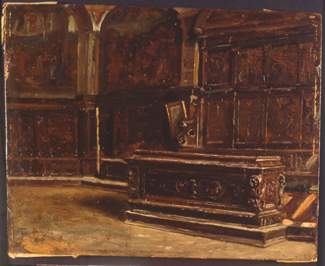 Interior of the Sala del Cambio in Perugia, 1869 - Federico Faruffini