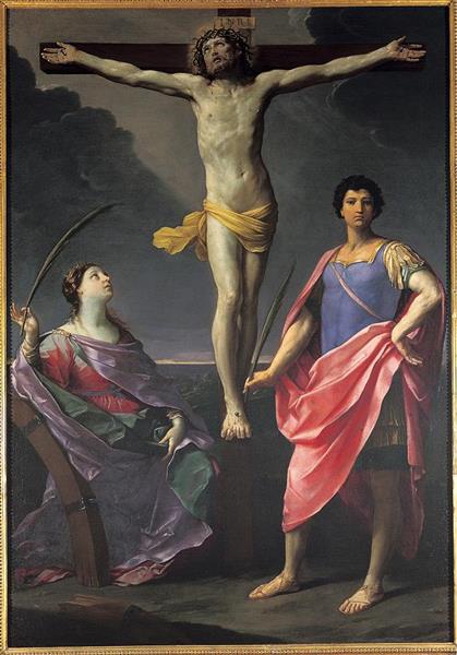 Jesus Christ Crucified between St. Catherine of Alexandria and St. Julius,, 1622 - Гвідо Рені