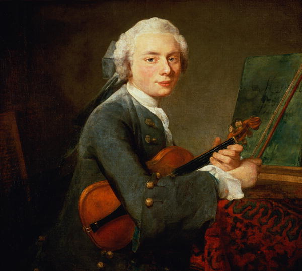 Young Man with a Violin (Portrait of Charles Theodose Godefroy), c.1734 - c.1735 - Jean Siméon Chardin