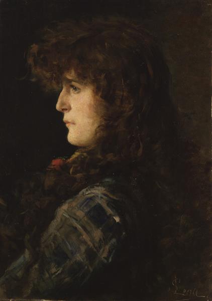 Head of a woman, 1885 - Сільвестро Лега