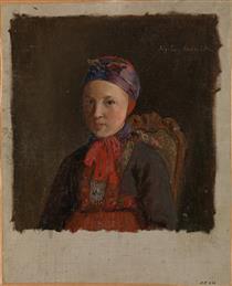Portrait of Ingeborg Anderdatter Gulsvig - Адольф Тідеманн