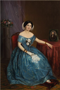Portrait of the Countess Rinaldi - Angelo Inganni