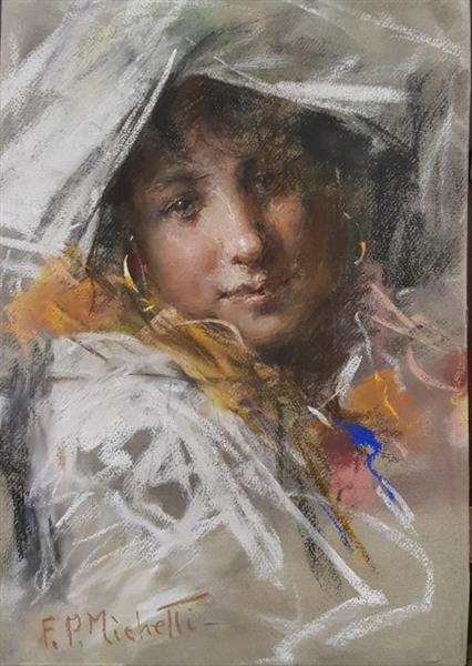 Portrait of a woman - Francesco Paolo Michetti