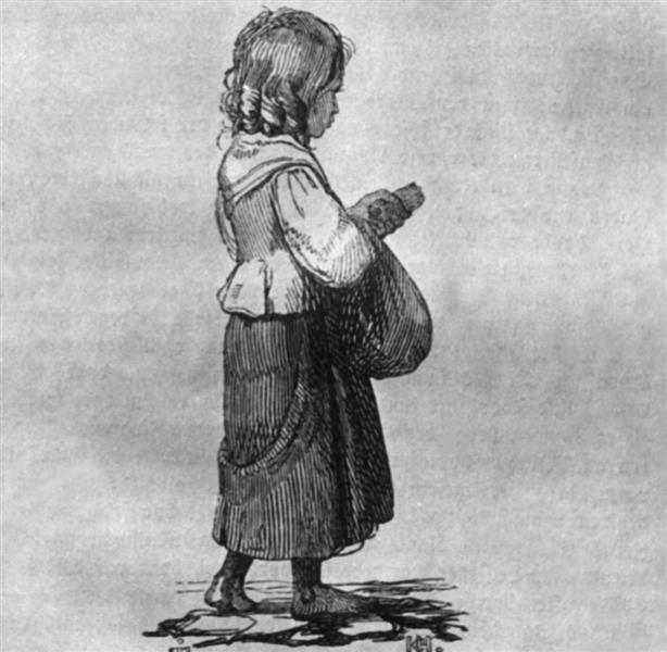 The little girl with the sulfur sticks, c.1845 - Johan Lundbye