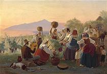 Scene of the Wine Harvest at Naples - Jørgen Sonne