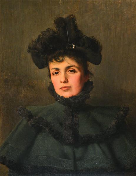 Portrait of his wife Emma Ciabatti, c.1889 - Витторио Маттео Коркос