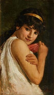 Portrait of a Young Girl - Achille Glisenti