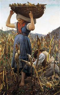 The corn harvest - Achille Glisenti