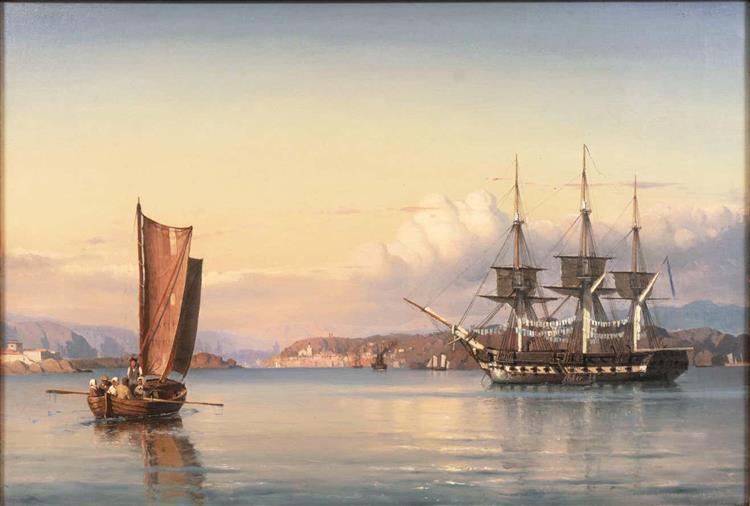 A Three-Masted Frigate off Capri, 1863 - Carl Frederik Sorensen