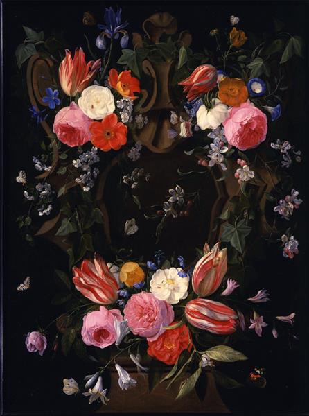 A garland of flowers - Jan van Kessel the Elder