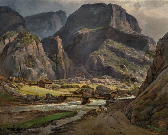 View of Nærøy Valley, 1847 - Юхан Кристиан Даль