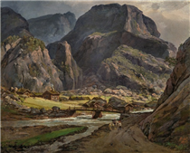 View of Nærøy Valley - Юхан Кристиан Даль