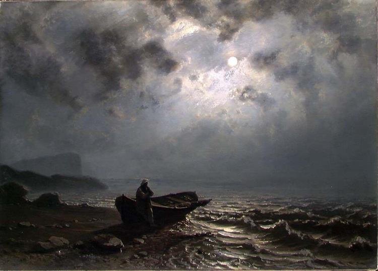 Moonlight on the Norwegian Coast, 1876 - Кнут Андреессен Бааде
