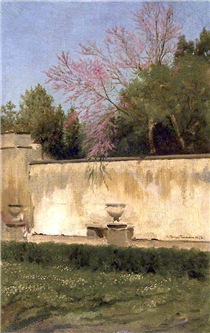A Corner of the Gardens of the Villa Borghese - Sir Lawrence Alma-Tadema