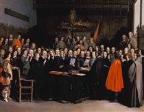 The Swearing of the Oath of Ratification of the Treaty of Munster - Gerard ter Borch