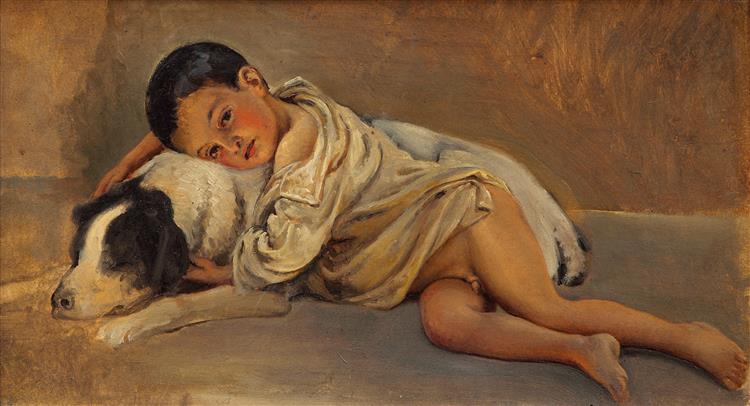 Neapolitan Boy and Dog, c.1839 - Wilhelm Marstrand