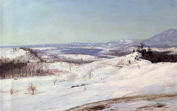 View of Olana in the Snow - Фредерик Эдвин Чёрч