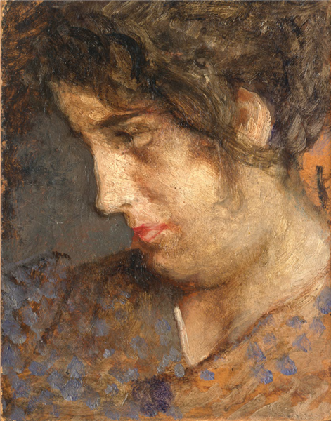 Study of the face of a woman - Mosè Bianchi