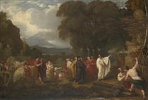 Cicero and the magistrates discovering the tomb of Archimedes - Benjamin West