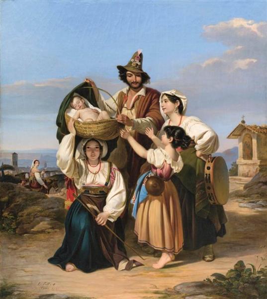 Roman peasant family, 1836 - Leopold Pollak