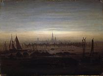 Greifswald in moonlight - Caspar David Friedrich