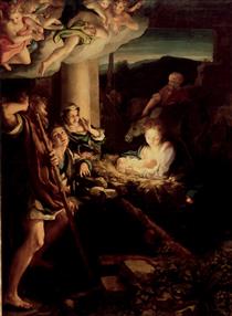 Adoration of the Shepherds (The Holy Night) - Антоніо да Корреджо