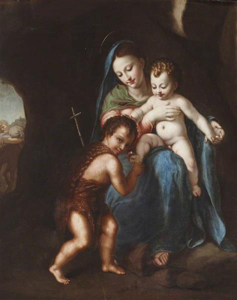 Madonna and Child with the Infant Saint John the Baptist - Корреджо