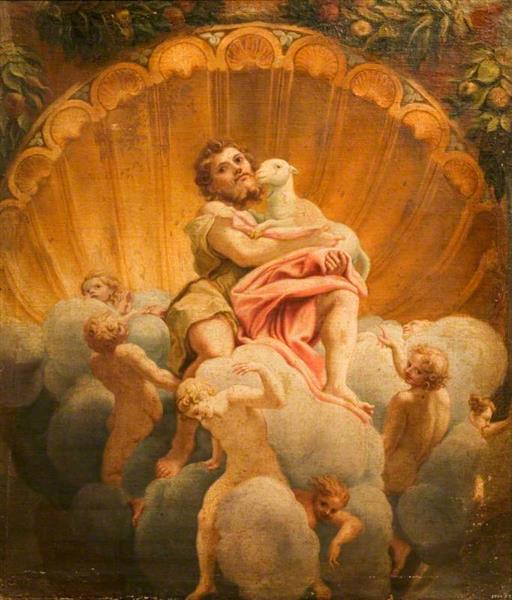 Saint John Bearing the Lamb (copy of the fresco in the cupola of Parma Cathedral) - Antonio da Correggio