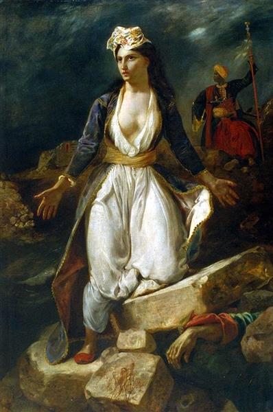 Greece expiring on the Ruins of Missolonghi, 1826 - Eugene Delacroix