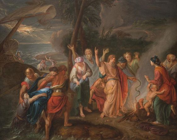 Saint paul and the shipwreck on malta - Johann Heinrich Schönfeld