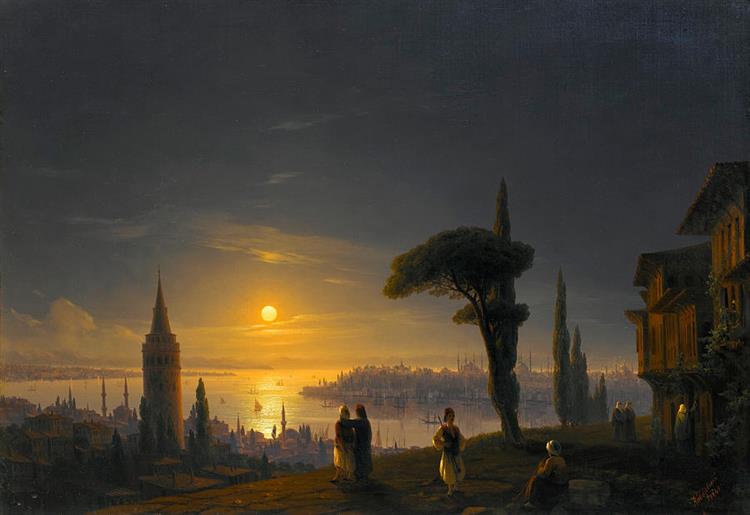The Galata Tower by Moonlight - Ivan Aivazovsky
