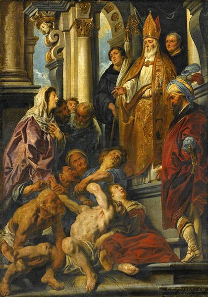 Saint Martin Healing the Possessed Man - 雅各布·乔登斯