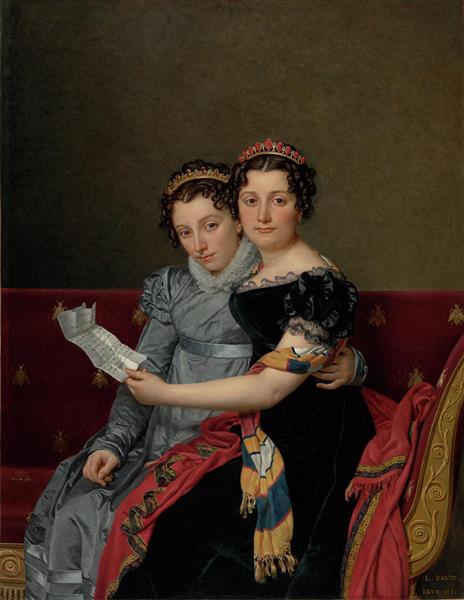 Portrait of the Sisters Zenaide and Charlotte Bonaparte - Jacques-Louis David