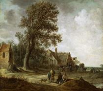 Peasants Resting before an Inn - Jan van Goyen