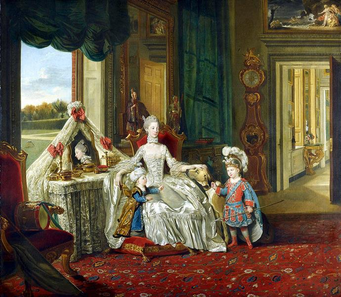 Queen Charlotte with her Two Eldest Sons, 1765 - Johan Zoffany