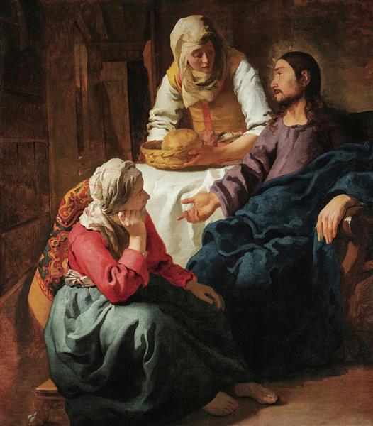Le Christ dans la maison de Marthe et Marie, 1654 - Johannes Vermeer