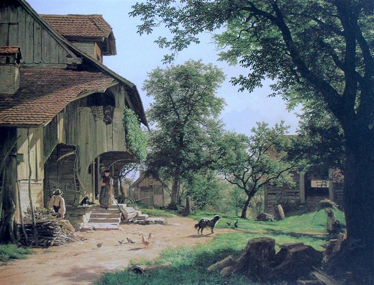 Farmyard, c.1870 - Rudolf Koller