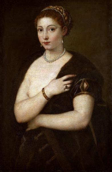 Girls in Furs (Portrait of a woman), c.1535 - 1537 - Тиціан