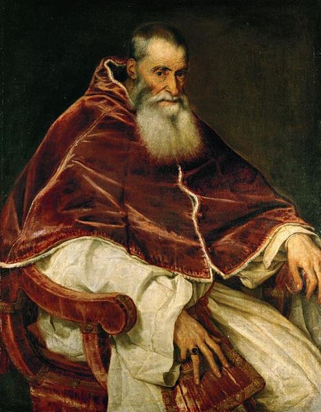 Retrato do Papa Paulo III, 1543 - Ticiano Vecellio