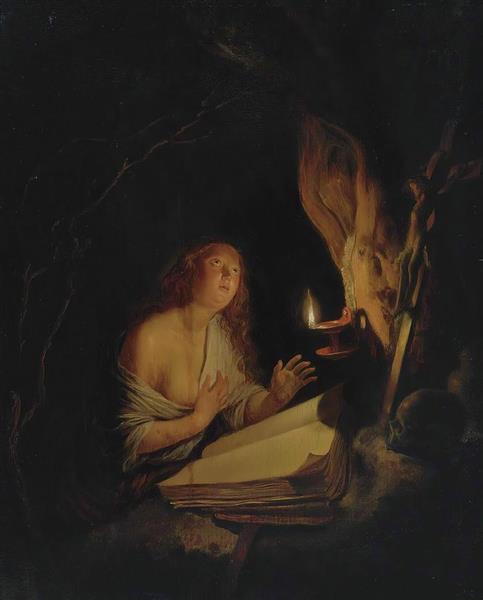 The Penitent Magdalene by Candlelight - Герард Доу