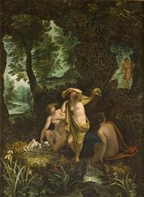 Landscape with Diana and Actaeon - Jan Brueghel, o Velho