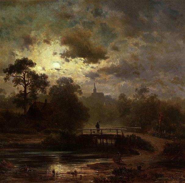 Landscape by Moonlight - Jules Dupré