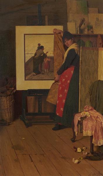 In the artist's studio, 1889 - Luigi Da Rios